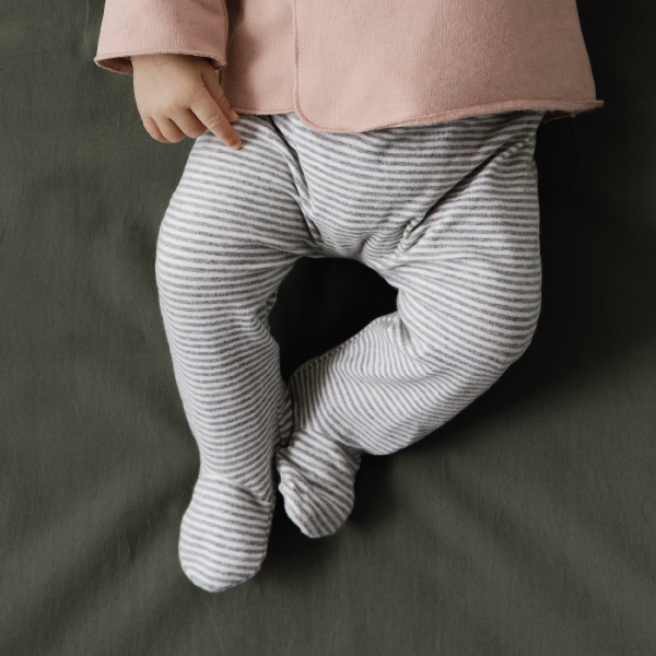 Baby Footies | Black Cream Stripe - Fallowfield Kids